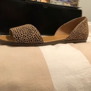 Brand new - Jcrew Calf hair peep-toe flats